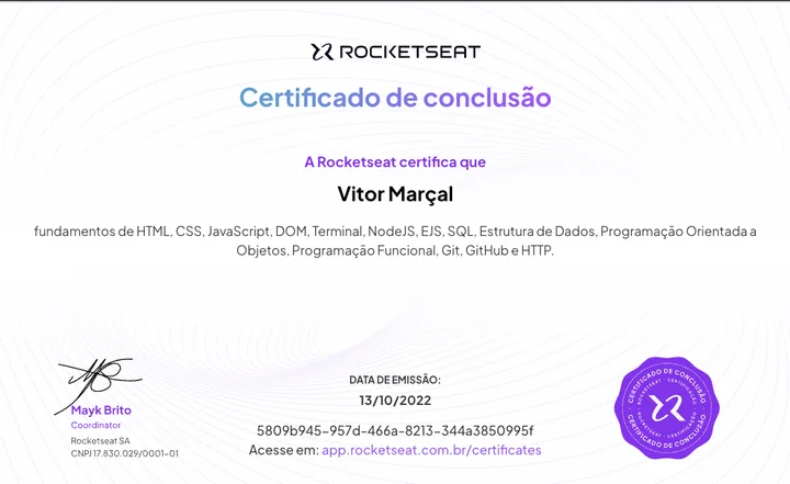 Imagem do certificado · Fundamentar
